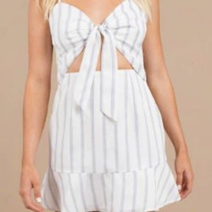 White Stripe Tie Front Dress - SOLD!!